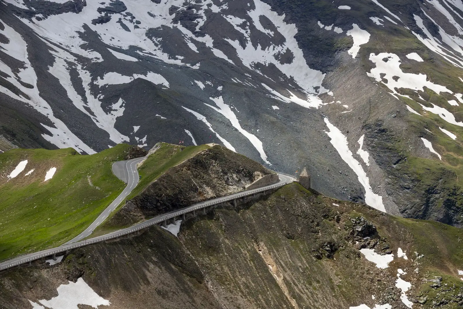 Grossglockner High Alpine Road with hairpin bends and mountain views