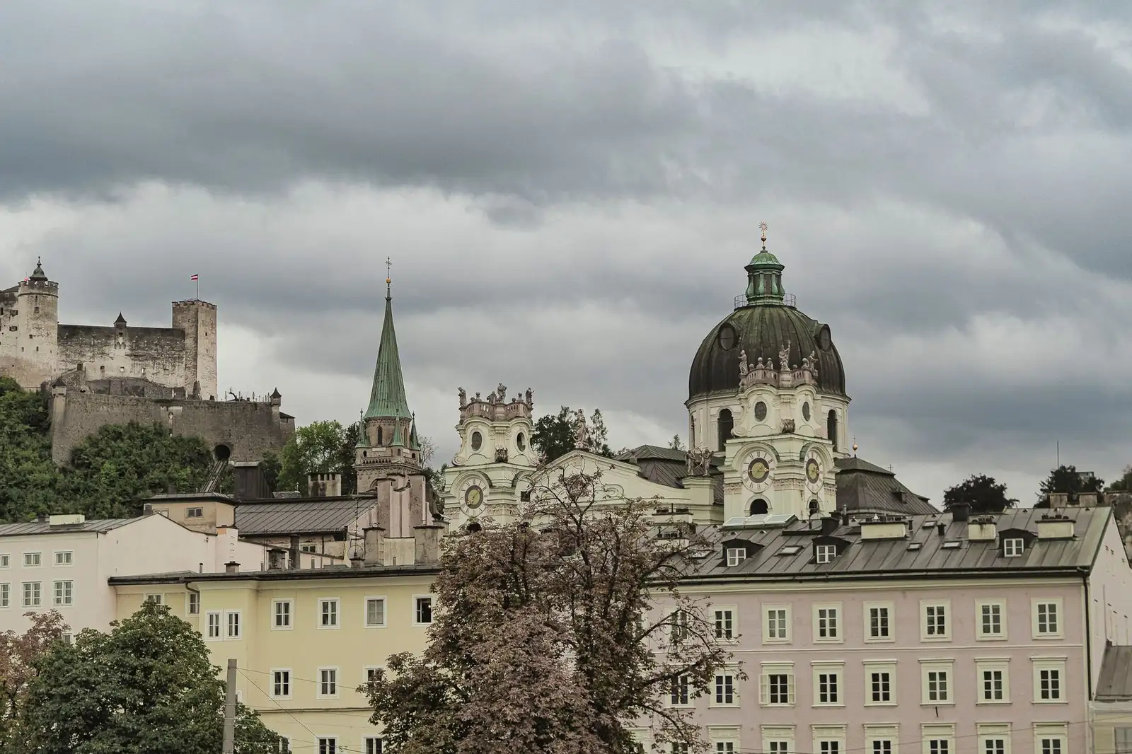 Salzburg Old Town with the Hohensalzburg fortress rising above
