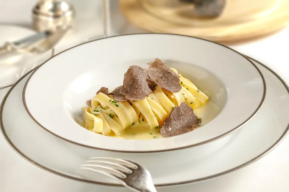 Istrian truffle pasta with shaved truffles on top
