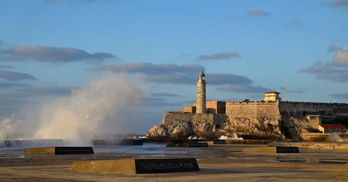 Sunset over the Malecón seawall in Havana