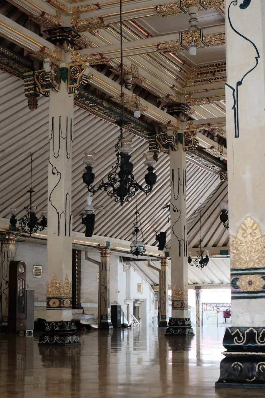 Ornate interior architecture of the Yogyakarta Sultanate Palace