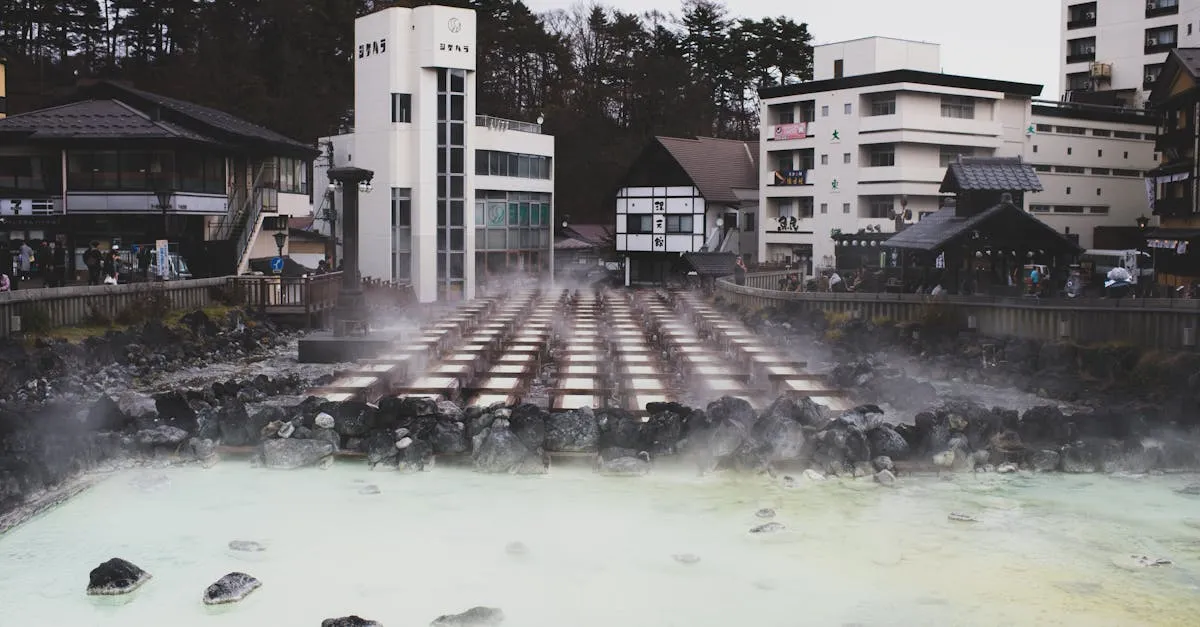 Japanese onsen hot spring