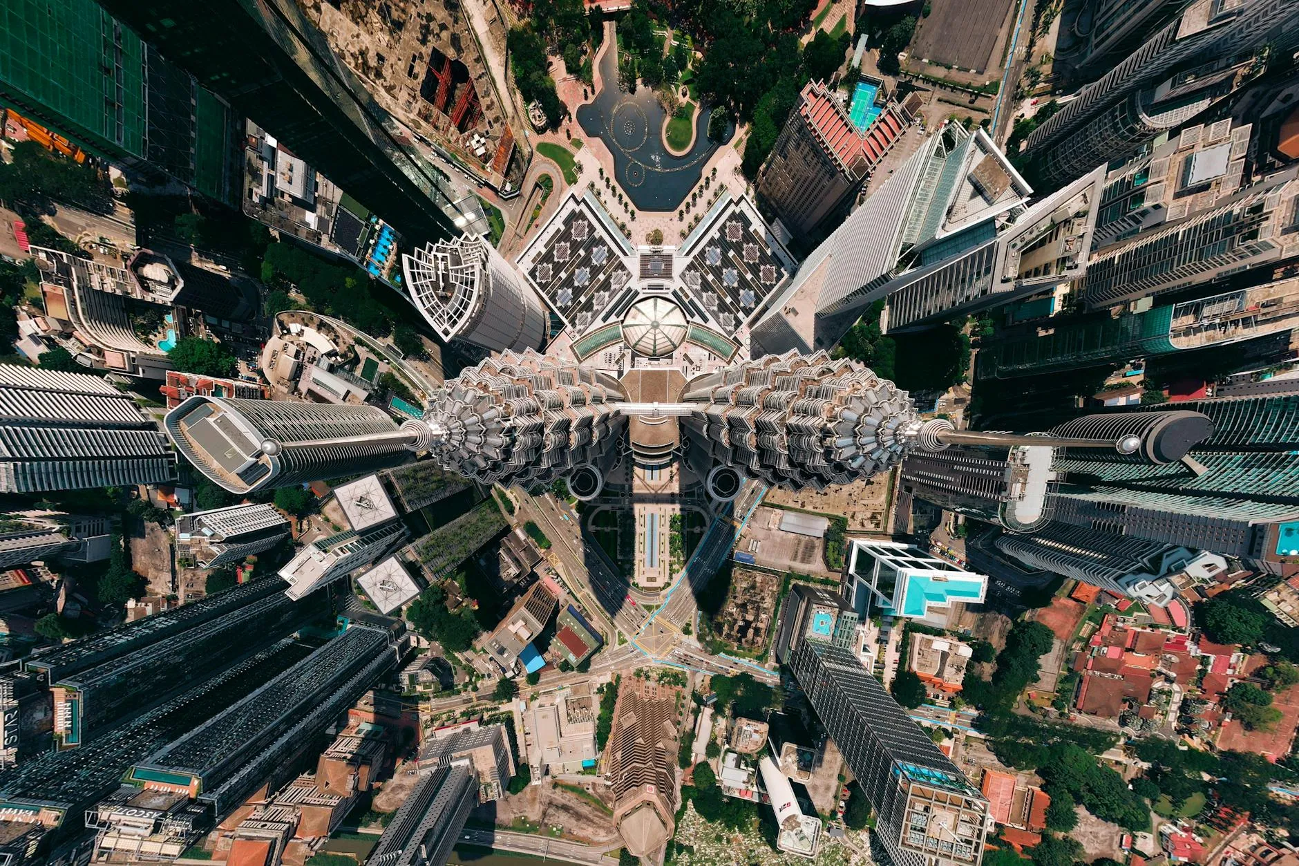 Panoramic aerial view across the diverse Malaysian landscape