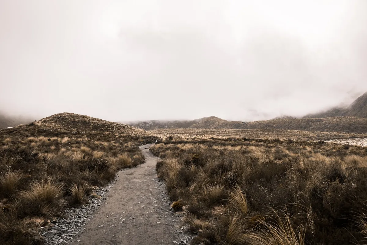 Volcanic landscape along the Tongariro Alpine Crossing