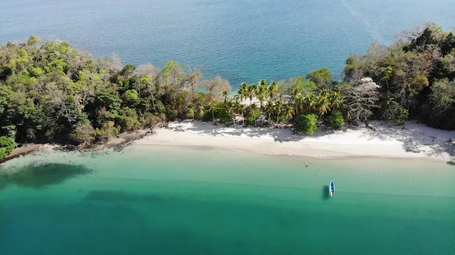 Aerial view of Pacific beach on the Azuero Peninsula