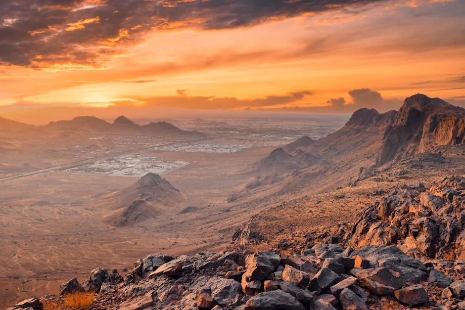 AlUla sandstone rock formations in the Saudi Arabian desert
