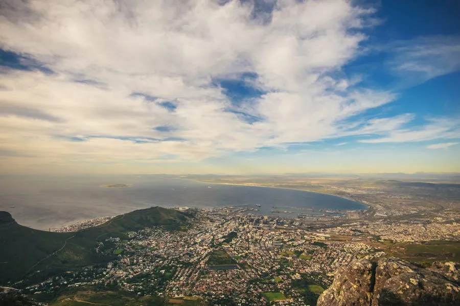 South Africa coastline and mountains