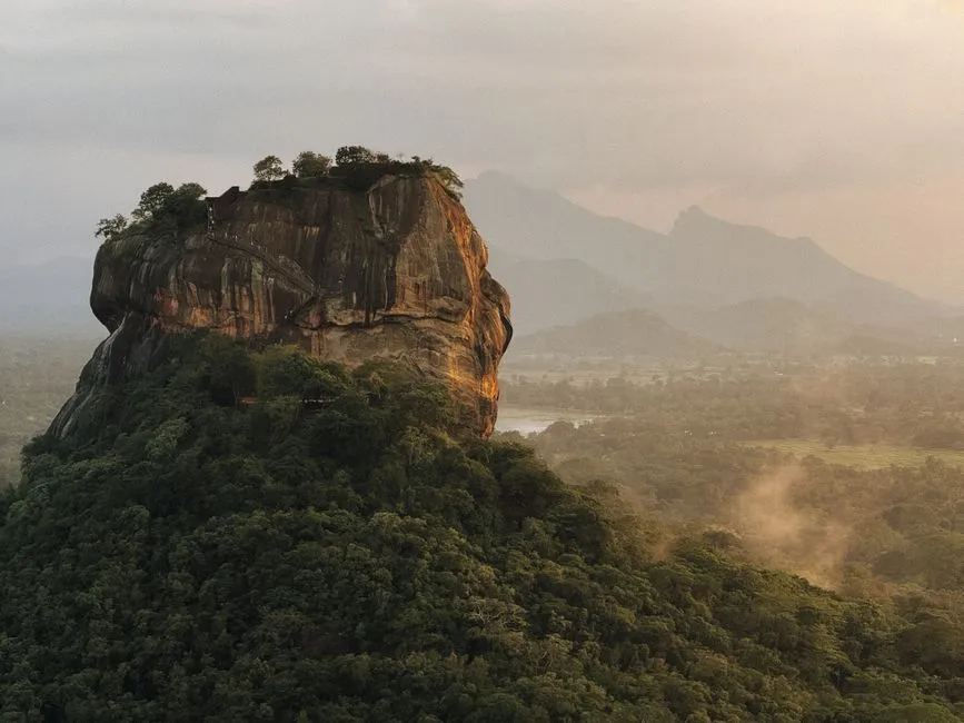 Sigiriya rock fortress at sunrise