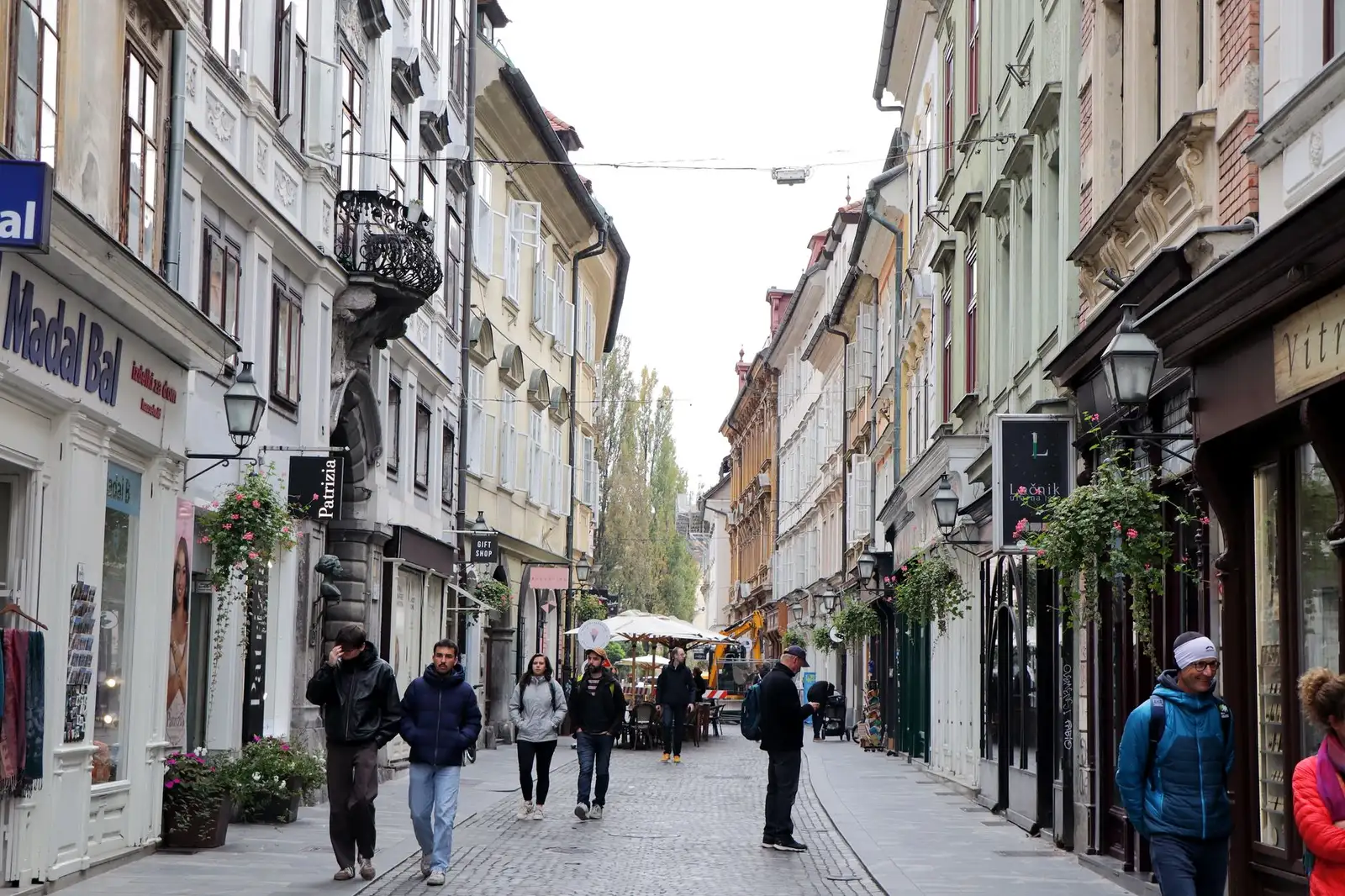 A busy Zurich shopping street